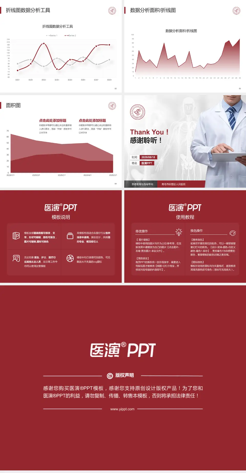 青岛市即墨区人民医院患者教育与指导PPT模板4:3格式幻灯片预览图7