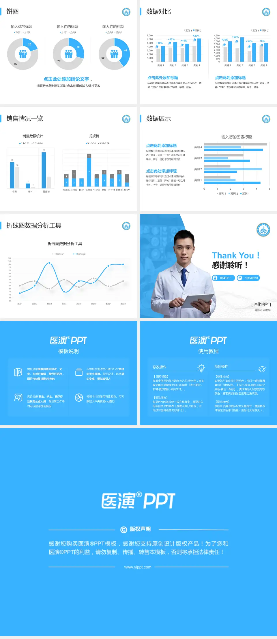 菏泽市立医院病例分享与讨论PPT模板4:3格式幻灯片预览图4