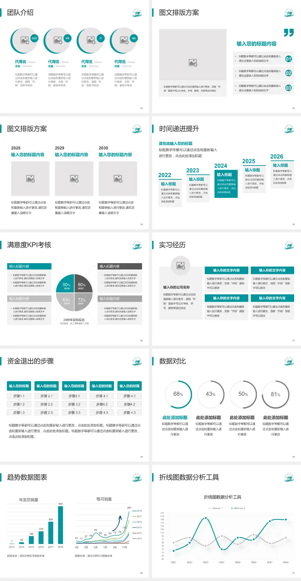 潍坊市人民医院培训与教育PPT模板4:3格式幻灯片预览图3