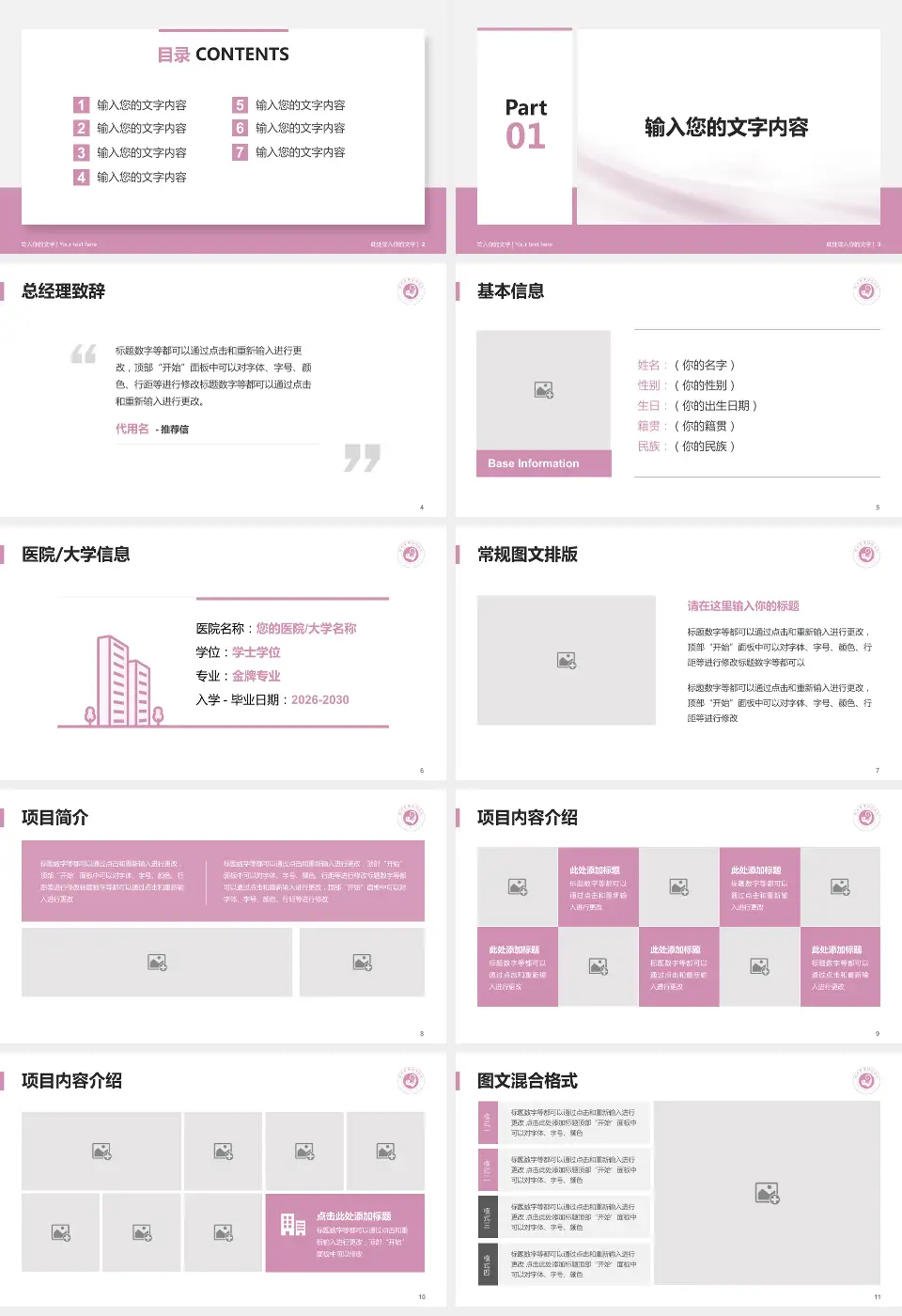 滕州市妇幼保健院个人求职应聘简历PPT模板16:9格式幻灯片预览图2