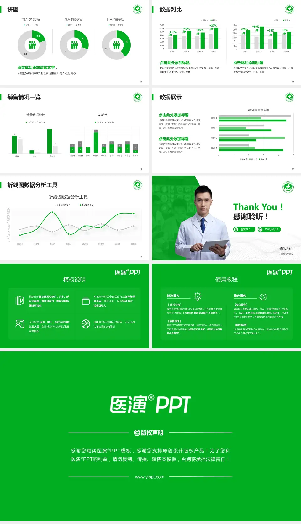 肥城市中医院病例分享与讨论PPT模板16:9格式幻灯片预览图4