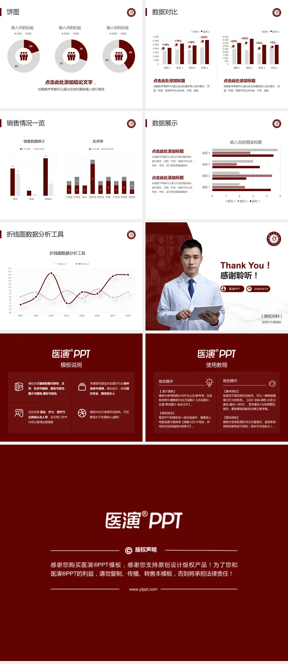 淄博市中医医院病例分享与讨论PPT模板4:3格式幻灯片预览图4