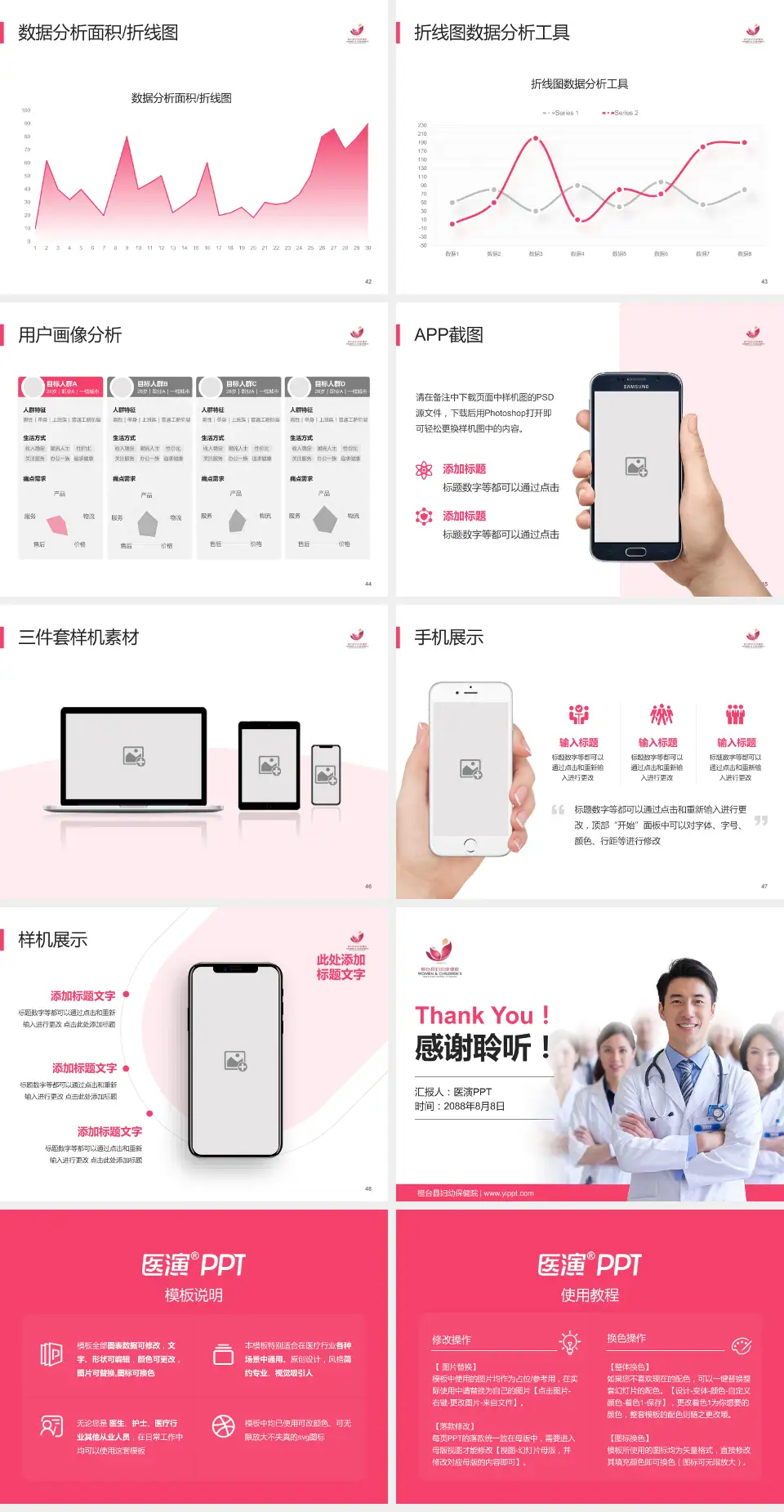 桓台县妇幼保健院科室介绍与推广PPT模板4:3格式幻灯片预览图6