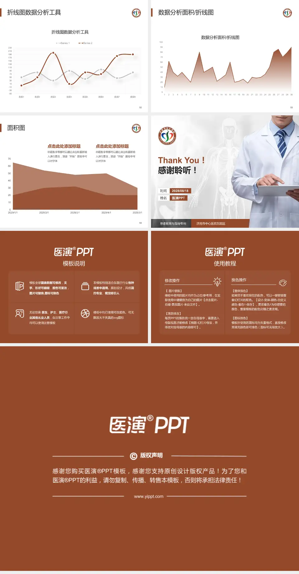 济南市中心医院东院区患者教育与指导PPT模板4:3格式幻灯片预览图7