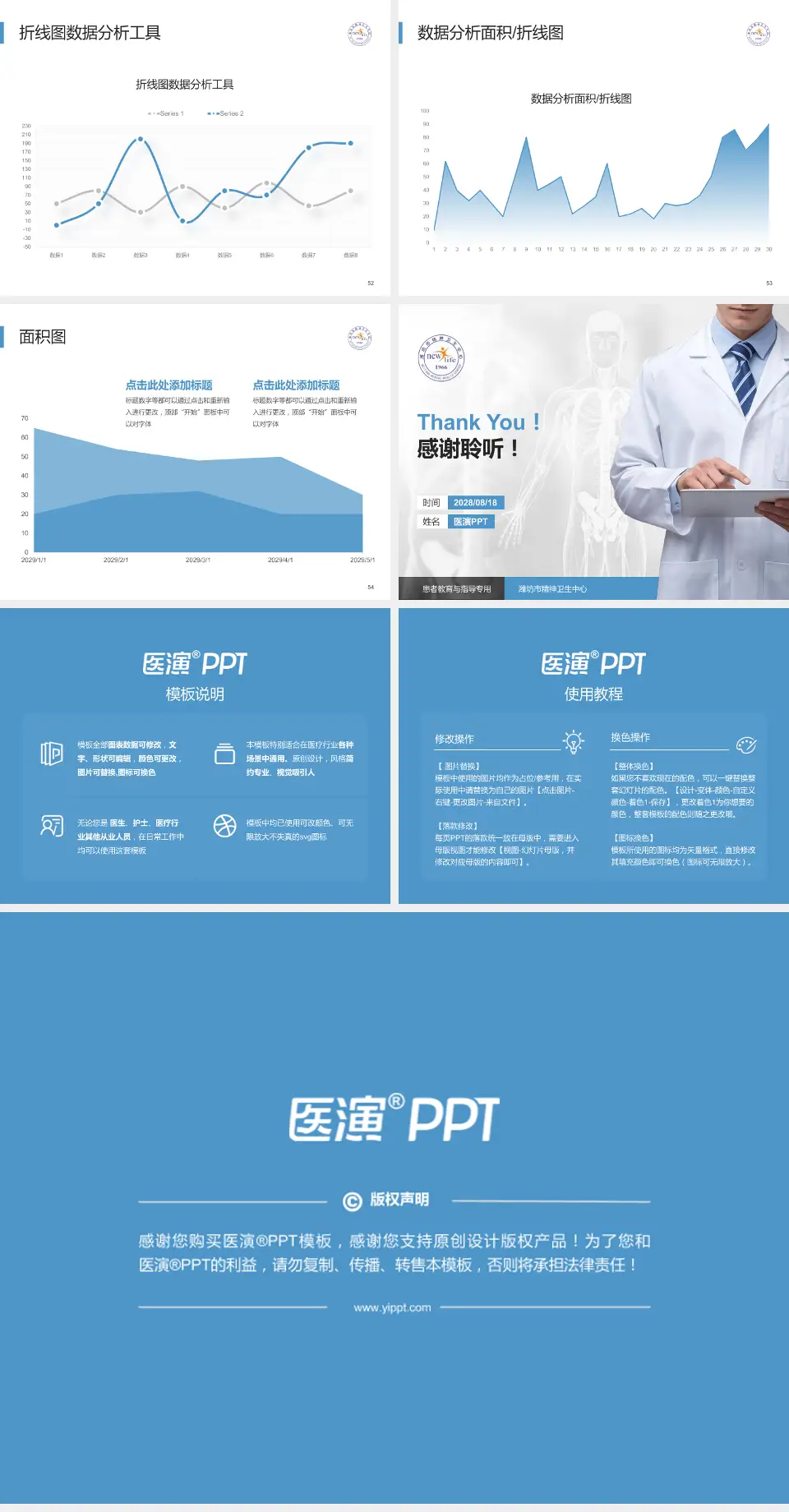 潍坊市精神卫生中心患者教育与指导PPT模板4:3格式幻灯片预览图7