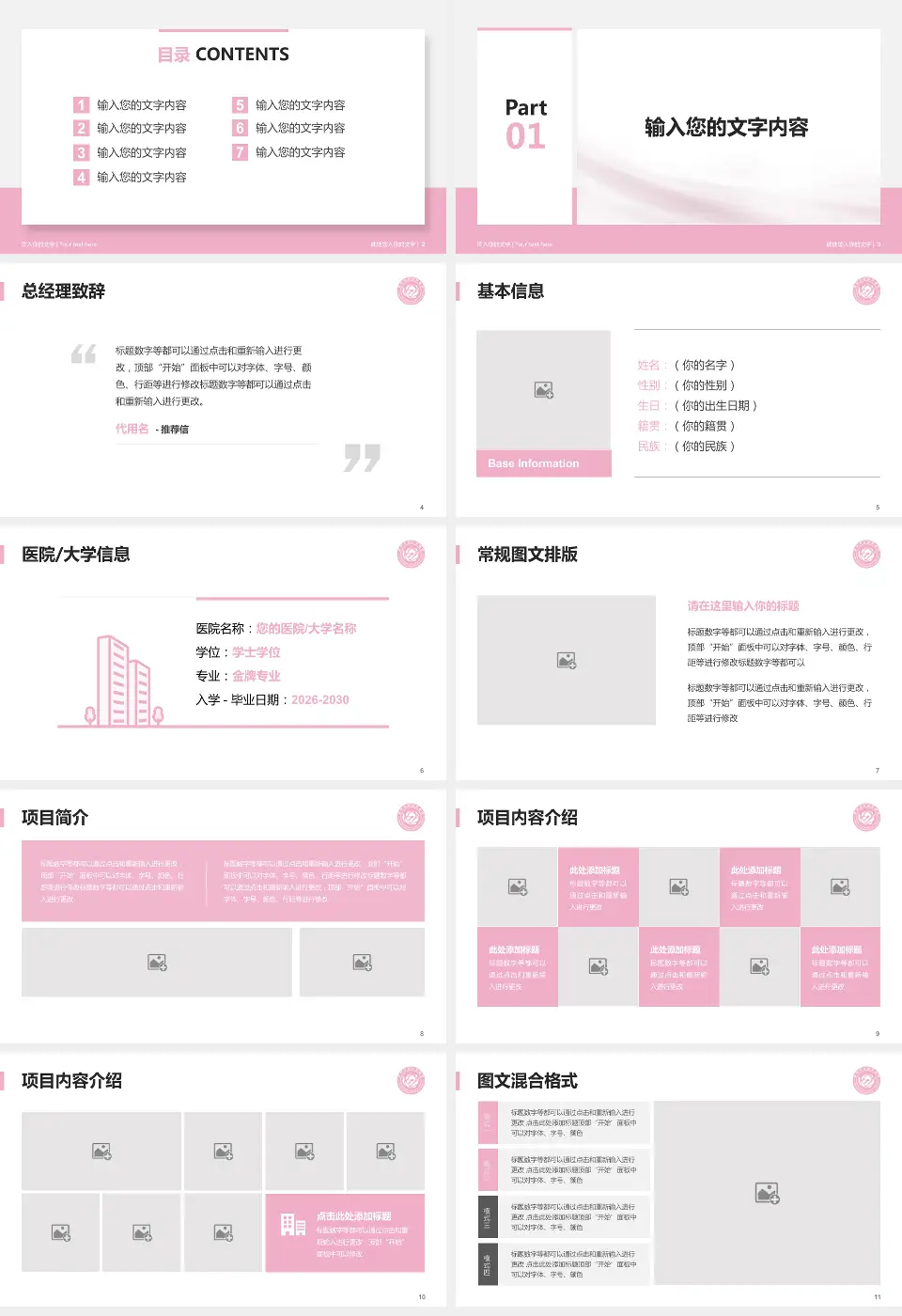 莱州市妇幼保健院个人求职应聘简历PPT模板16:9格式幻灯片预览图2