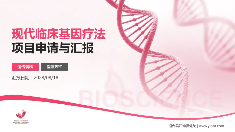 桓台县妇幼保健院项目申请与汇报PPT模板16:9格式PPT封面效果预览图