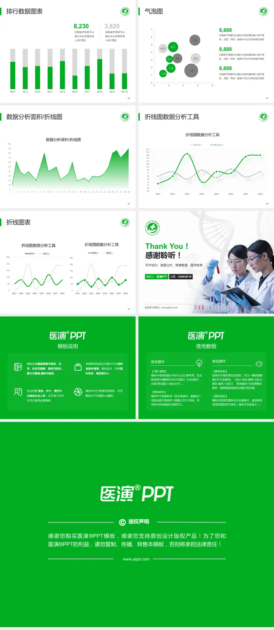 肥城市中医院科研成果展示PPT模板4:3格式幻灯片预览图6