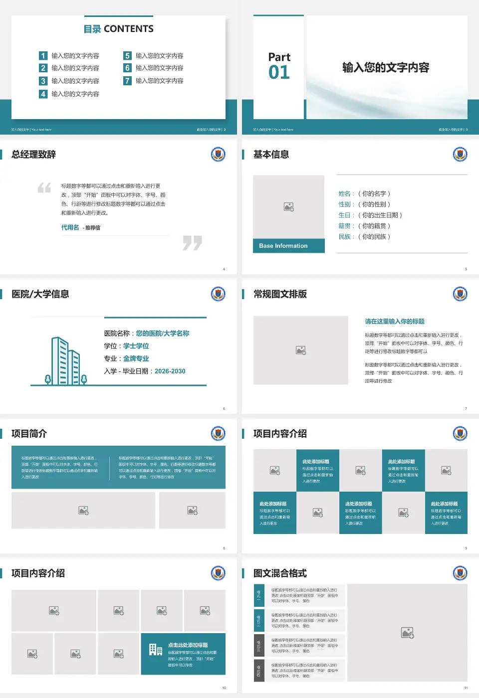 日照市人民医院个人求职应聘简历PPT模板16:9格式幻灯片预览图2