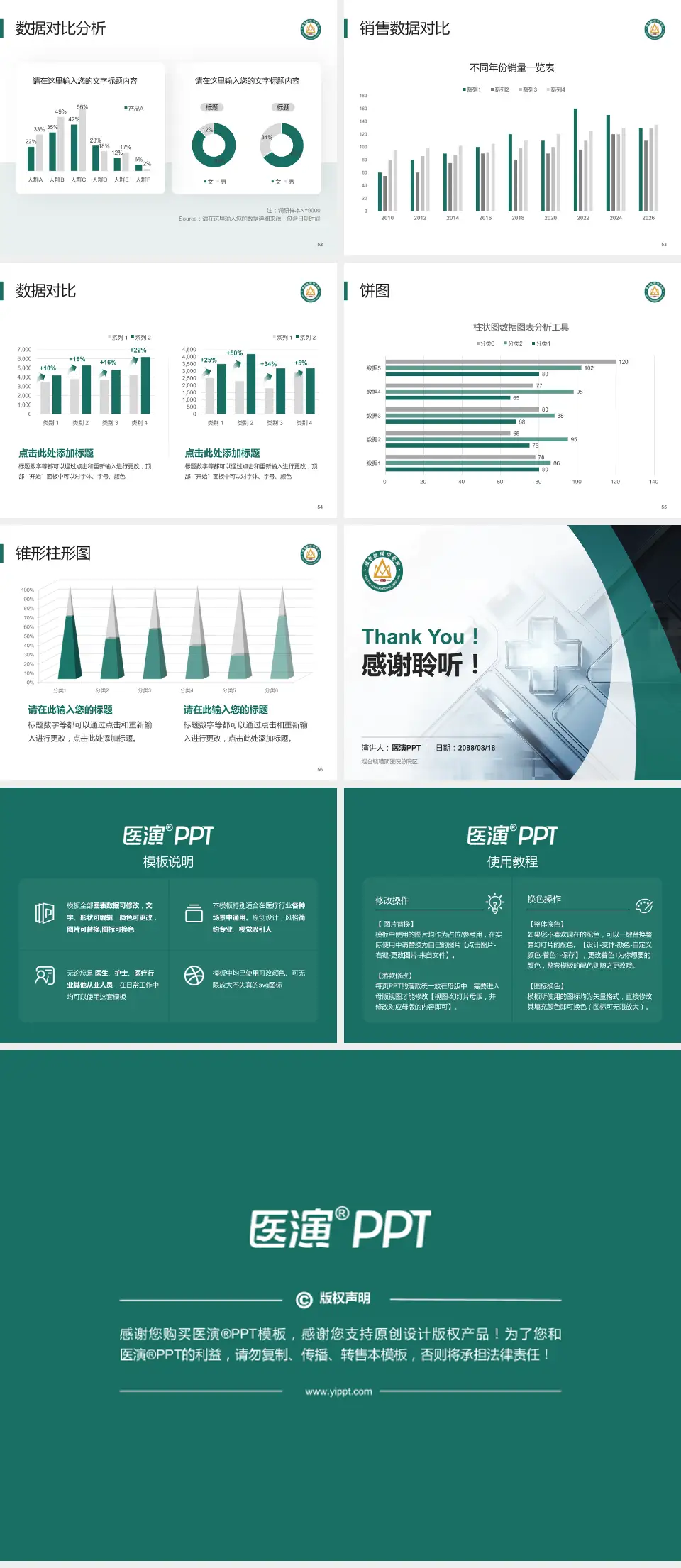 烟台毓璜顶医院总院区医疗行业比赛专用PPT模板4:3格式幻灯片预览图7