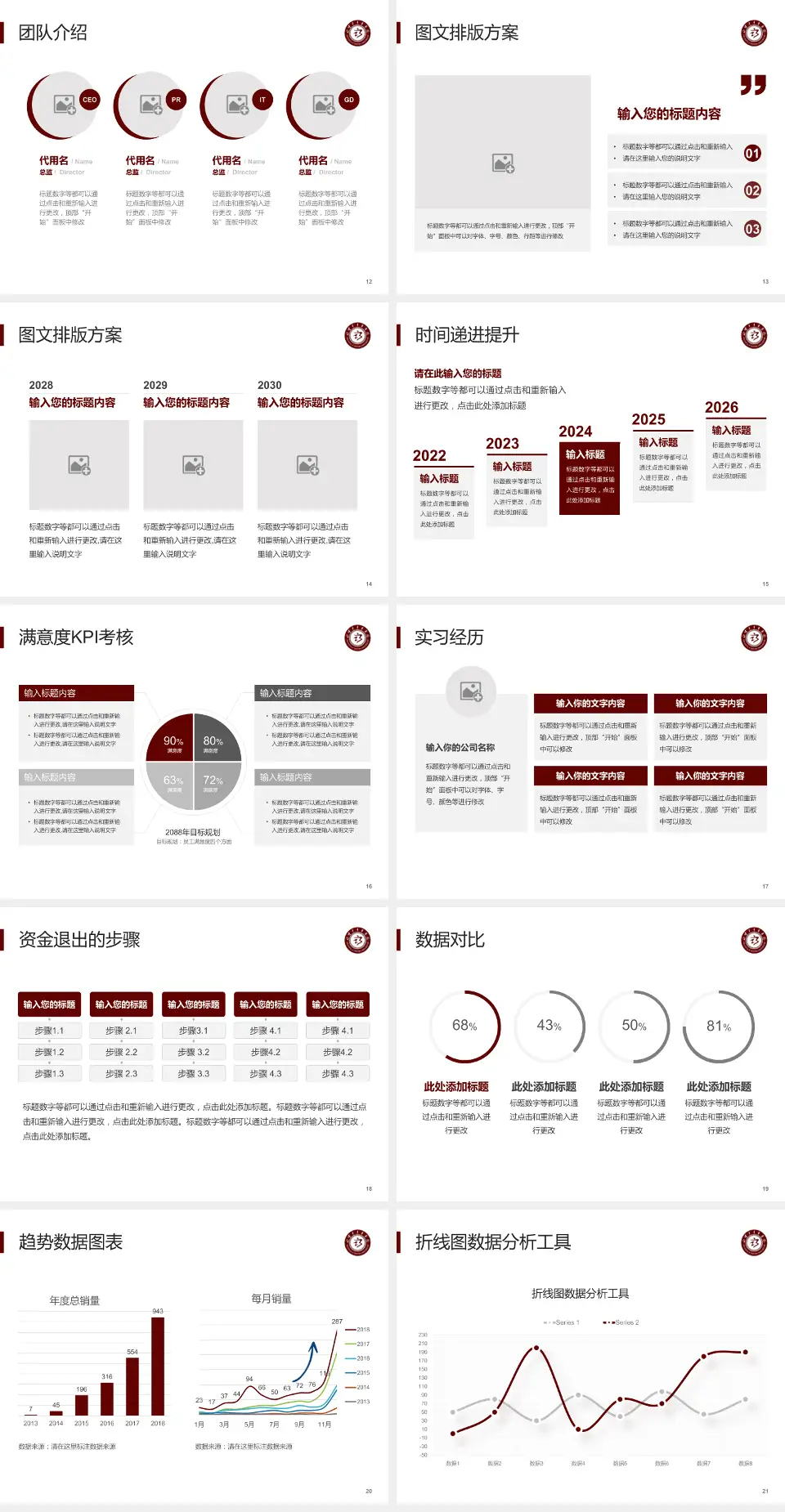 淄博市中医医院培训与教育PPT模板4:3格式幻灯片预览图3