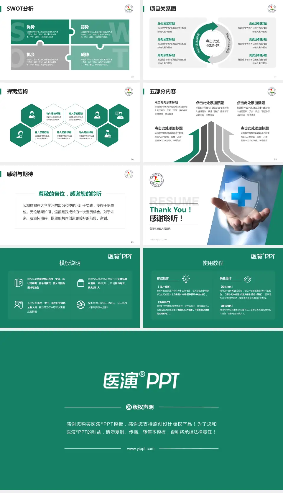淄博市第五人民医院个人求职应聘简历PPT模板16:9格式幻灯片预览图4
