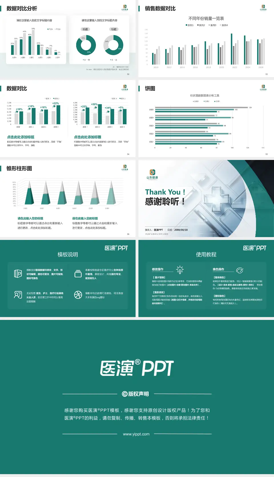 枣庄矿业集团公司中心医院医疗行业比赛专用PPT模板16:9格式幻灯片预览图7