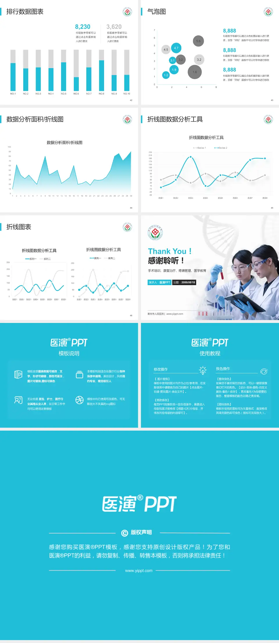 莱州市人民医院科研成果展示PPT模板4:3格式幻灯片预览图6