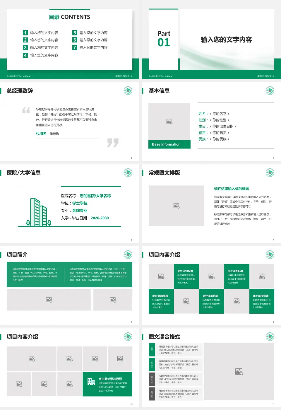 聊城市第三人民医院个人求职应聘简历PPT模板16:9格式幻灯片预览图2