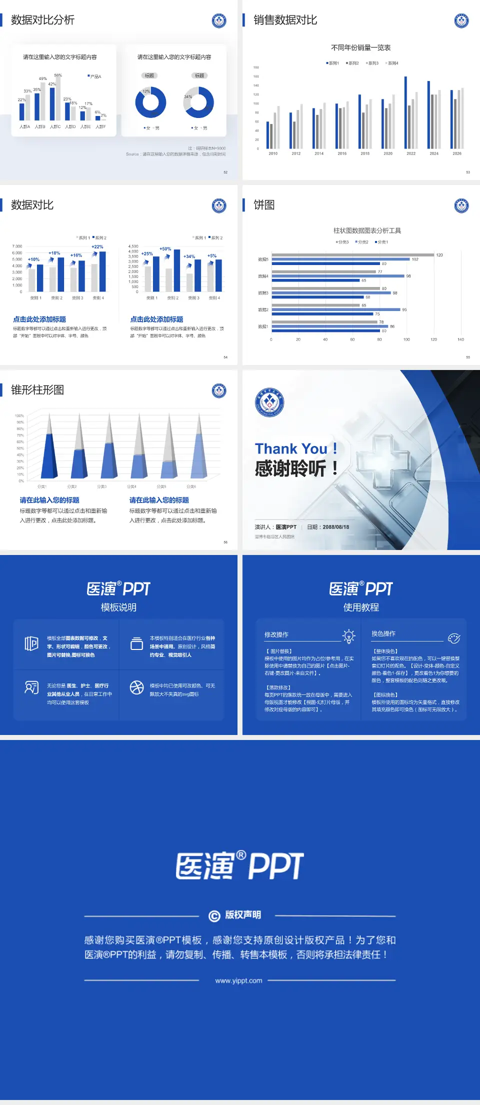 淄博市临淄区人民医院医疗行业比赛专用PPT模板4:3格式幻灯片预览图7