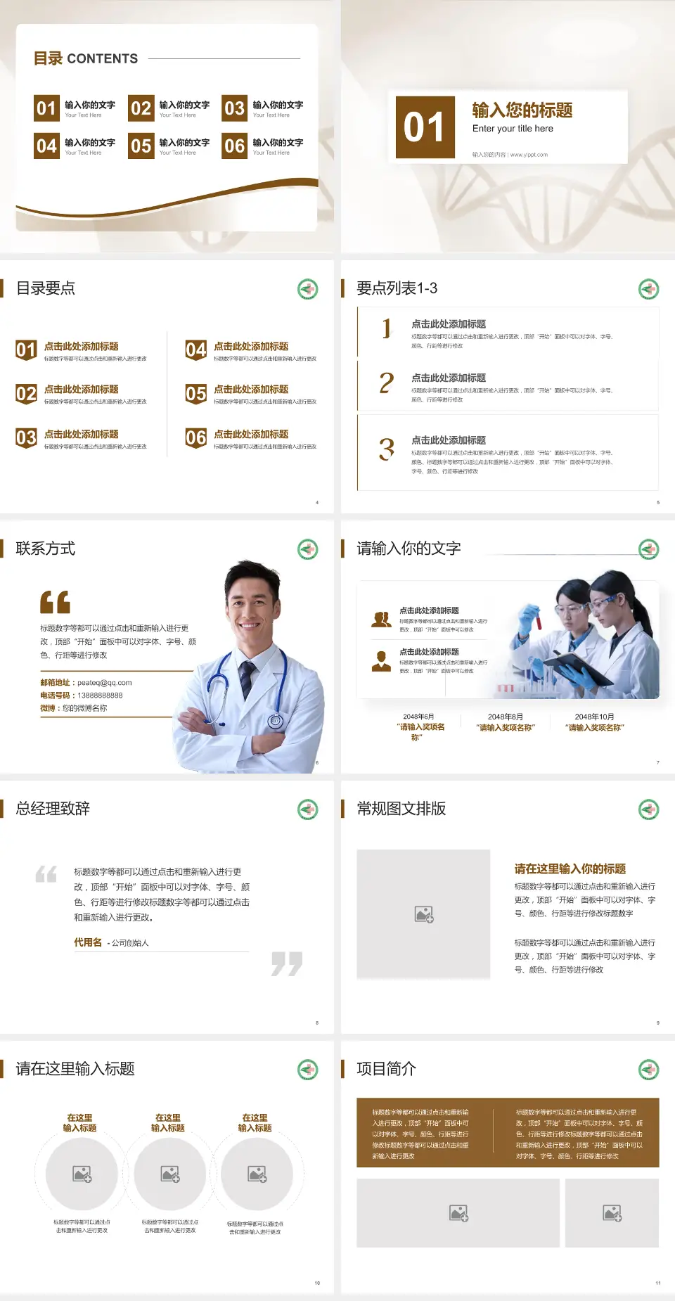 荣成市中医院项目申请与汇报PPT模板4:3格式幻灯片预览图2