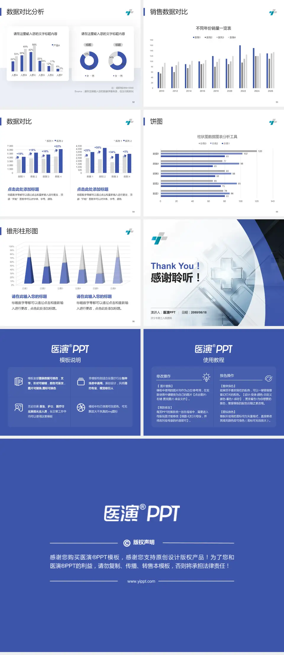 济宁市第三人民医院医疗行业比赛专用PPT模板4:3格式幻灯片预览图7