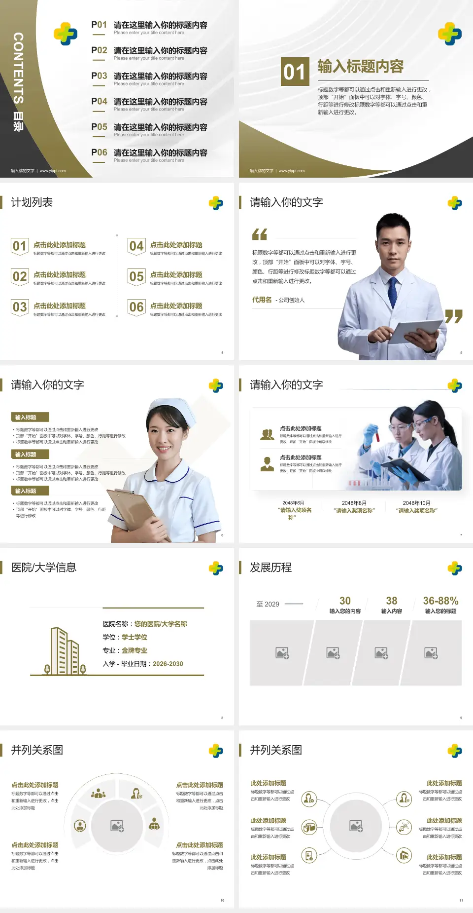 潍坊市中医院西院区医疗行业比赛专用PPT模板4:3格式幻灯片预览图2