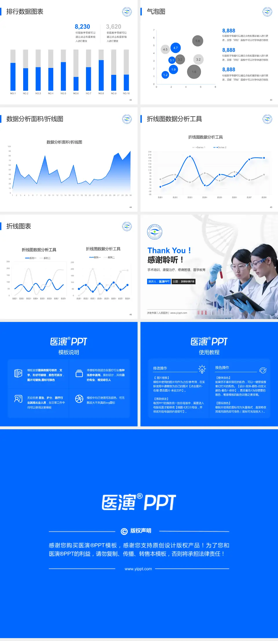 济南市第二人民医院科研成果展示PPT模板4:3格式幻灯片预览图6
