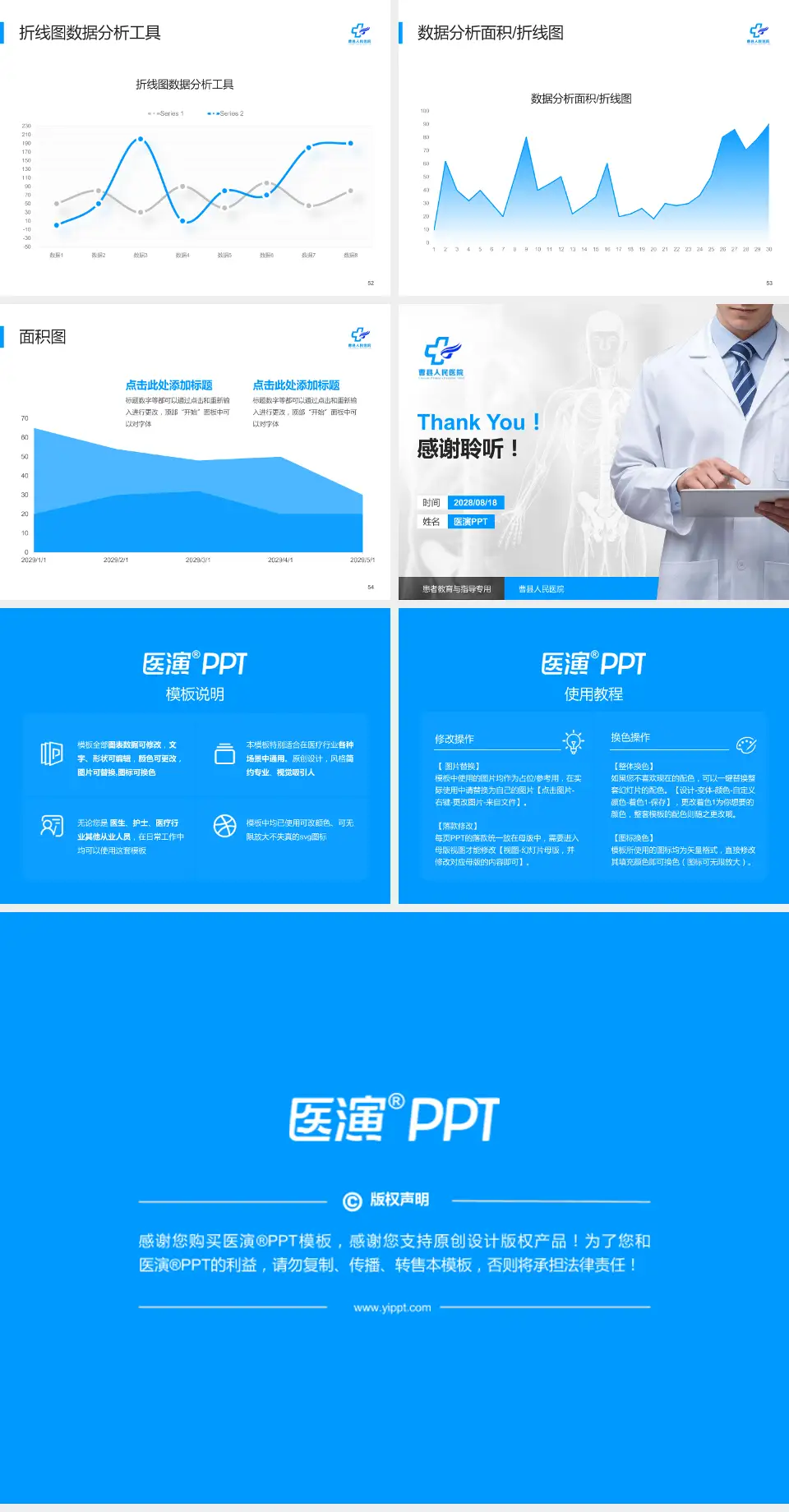 曹县人民医院患者教育与指导PPT模板4:3格式幻灯片预览图7