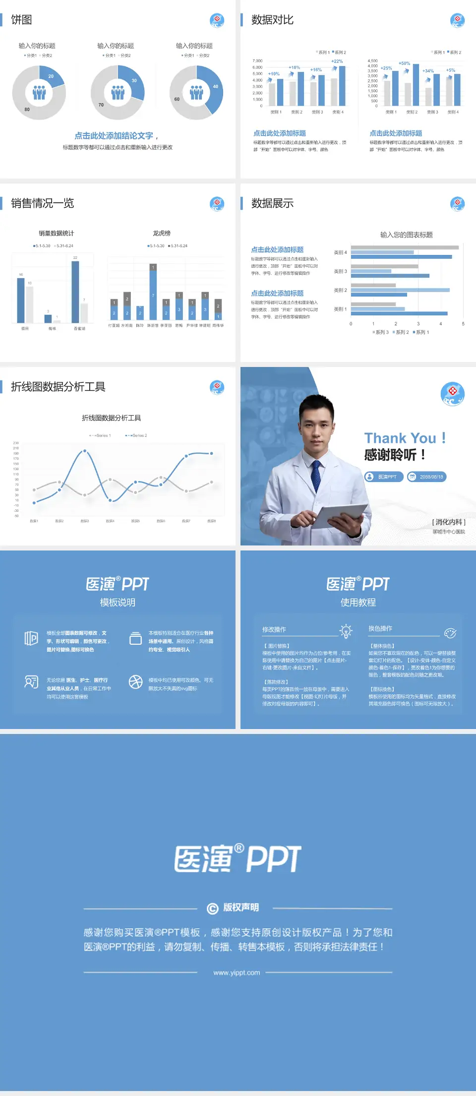 聊城市中心医院病例分享与讨论PPT模板4:3格式幻灯片预览图4