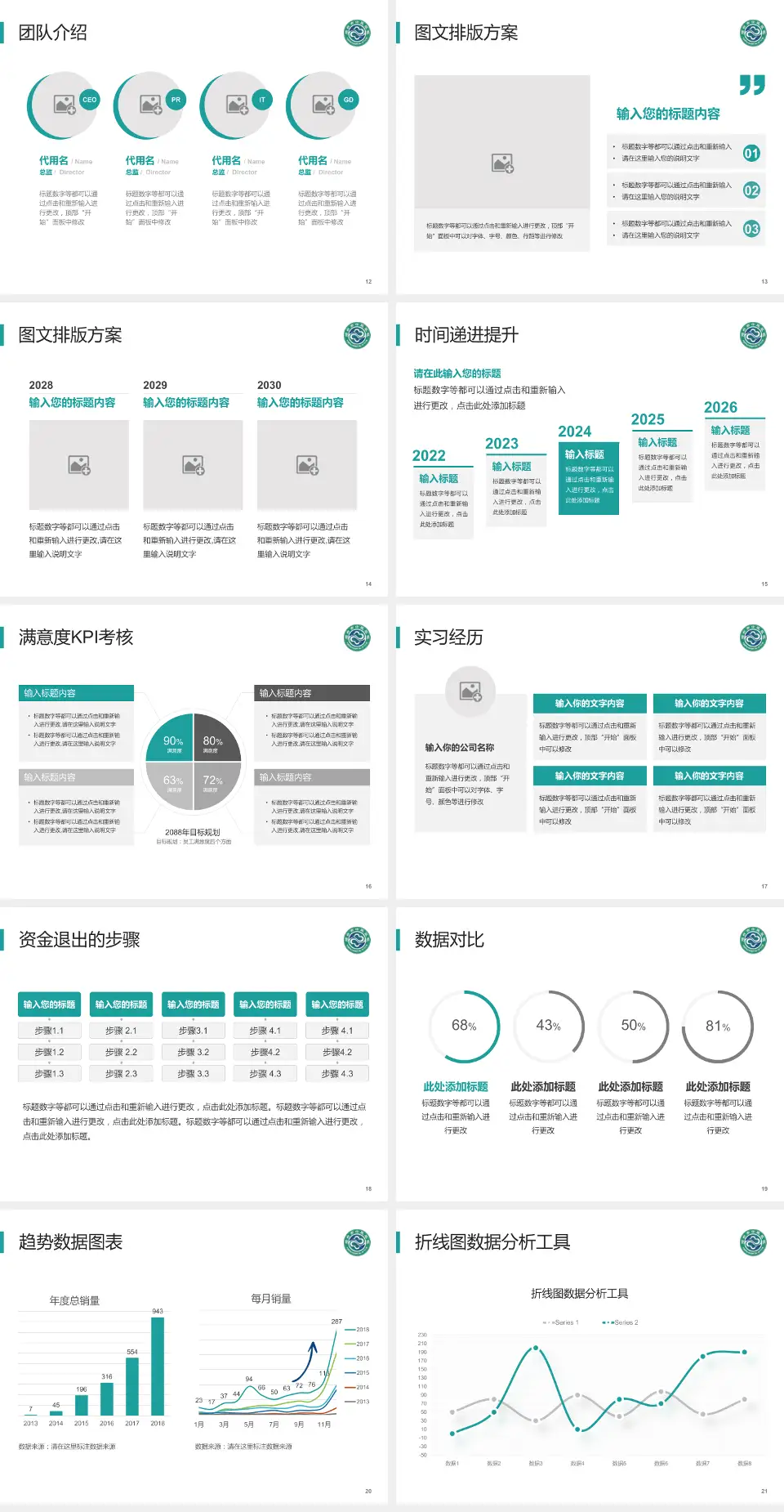 烟台市中医医院培训与教育PPT模板4:3格式幻灯片预览图3