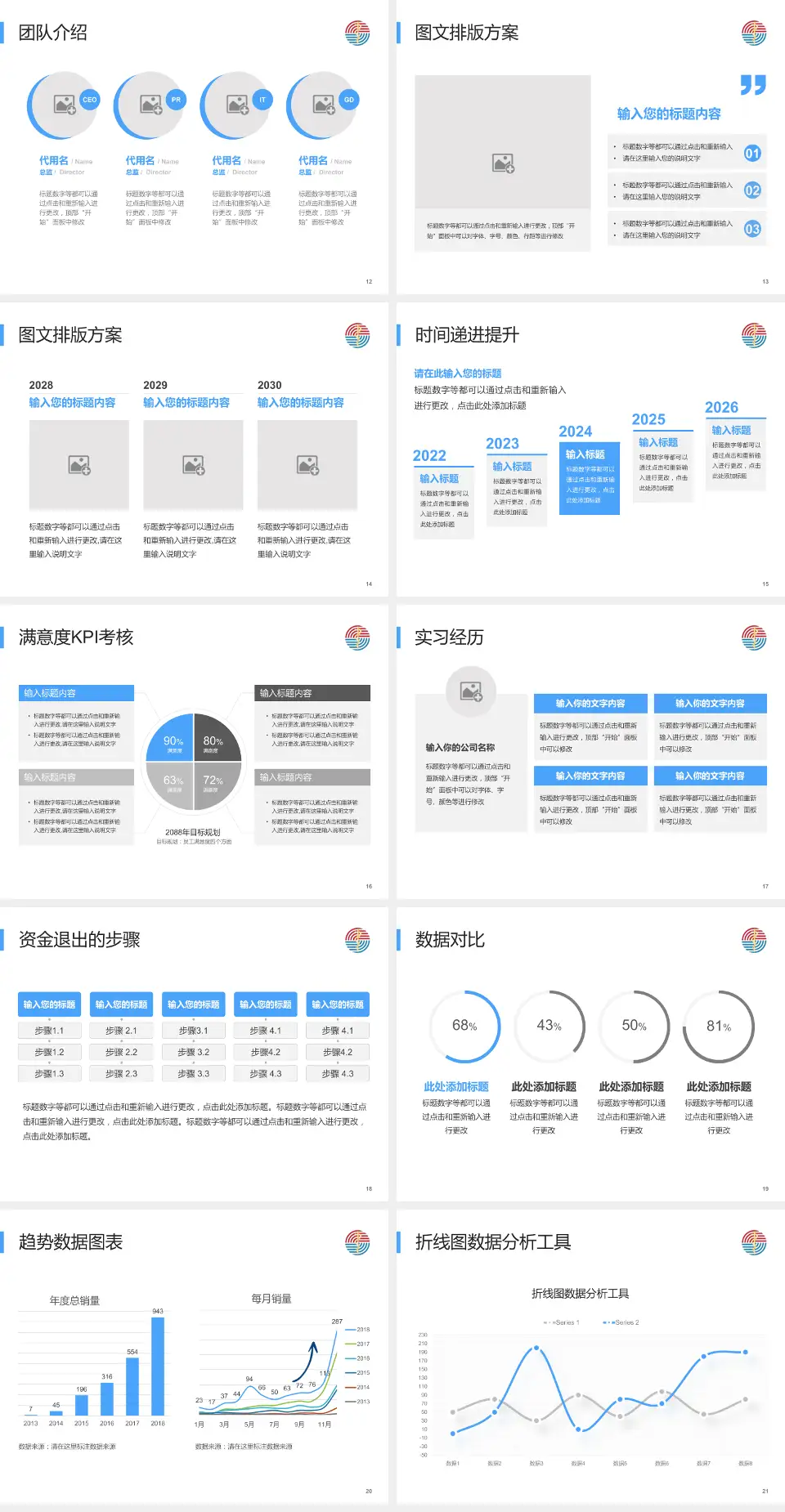 烟台市烟台山医院培训与教育PPT模板4:3格式幻灯片预览图3