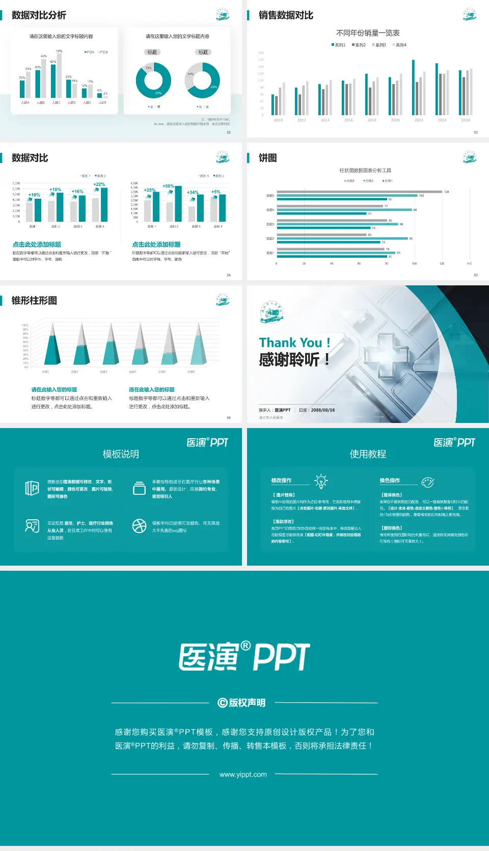 潍坊市人民医院医疗行业比赛专用PPT模板16:9格式幻灯片预览图7
