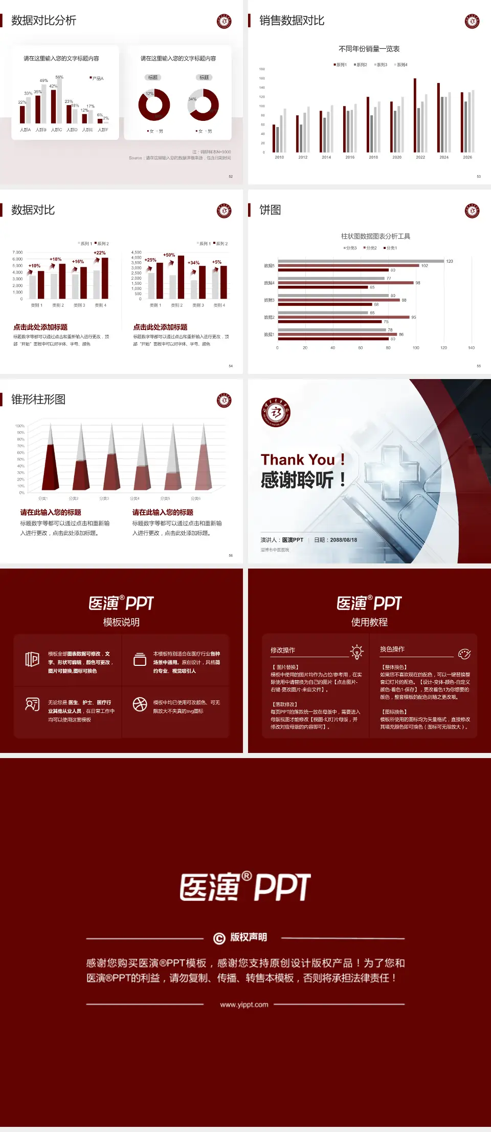 淄博市中医医院医疗行业比赛专用PPT模板4:3格式幻灯片预览图7