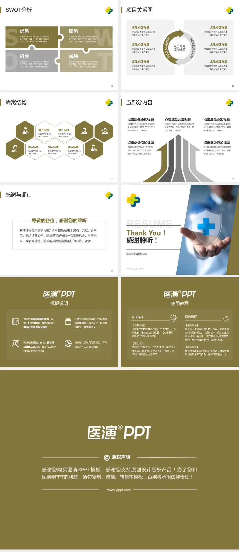 潍坊市中医院西院区个人求职应聘简历PPT模板4:3格式幻灯片预览图4