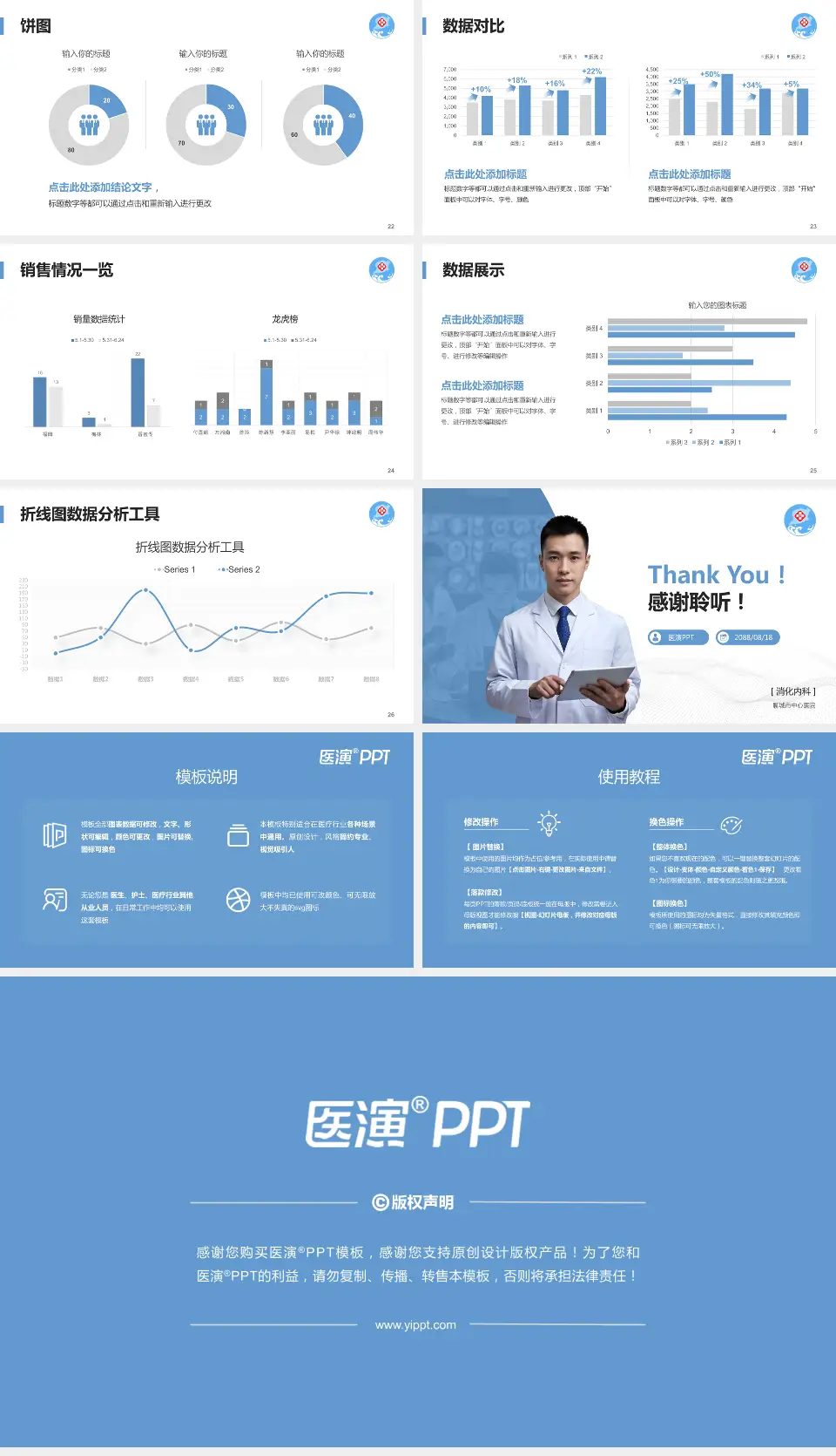 聊城市中心医院病例分享与讨论PPT模板16:9格式幻灯片预览图4