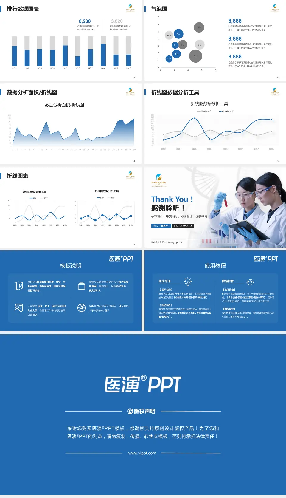 莒南县人民医院科研成果展示PPT模板16:9格式幻灯片预览图6