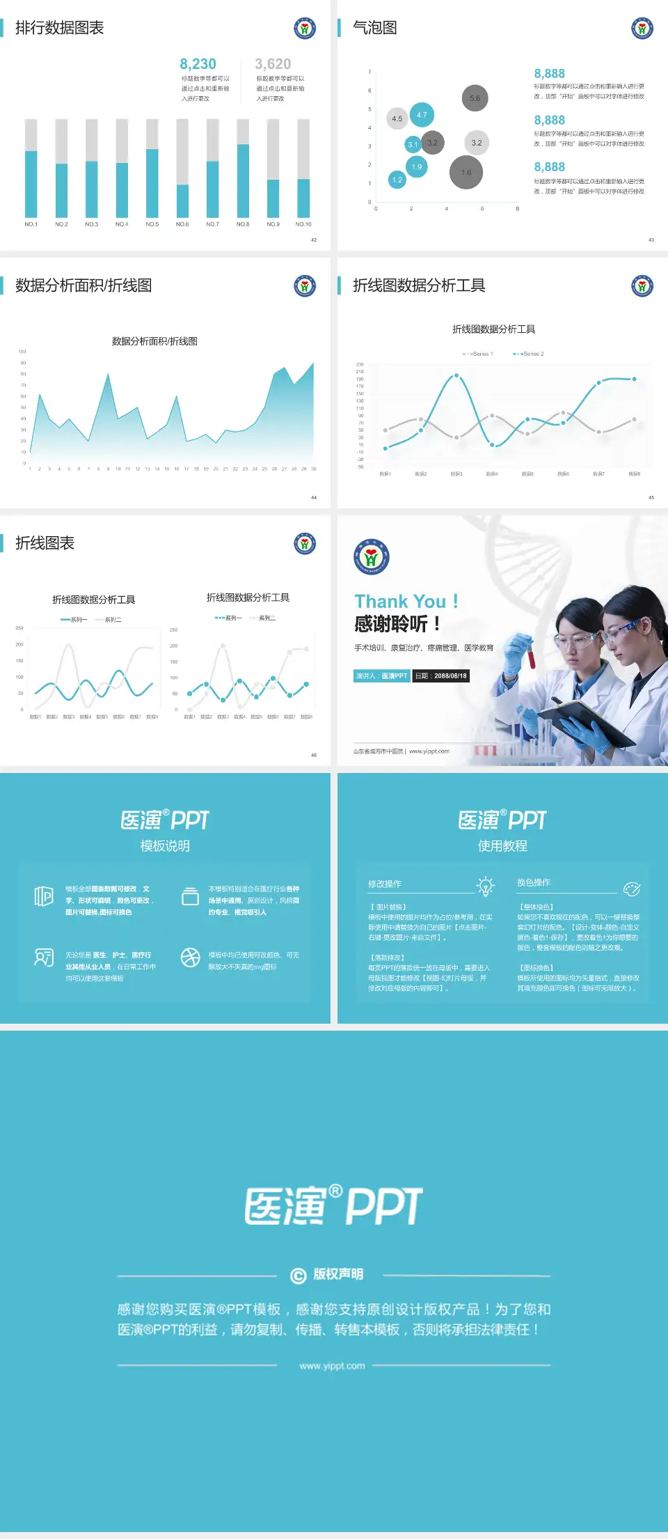 山东省威海市中医院科研成果展示PPT模板4:3格式幻灯片预览图6