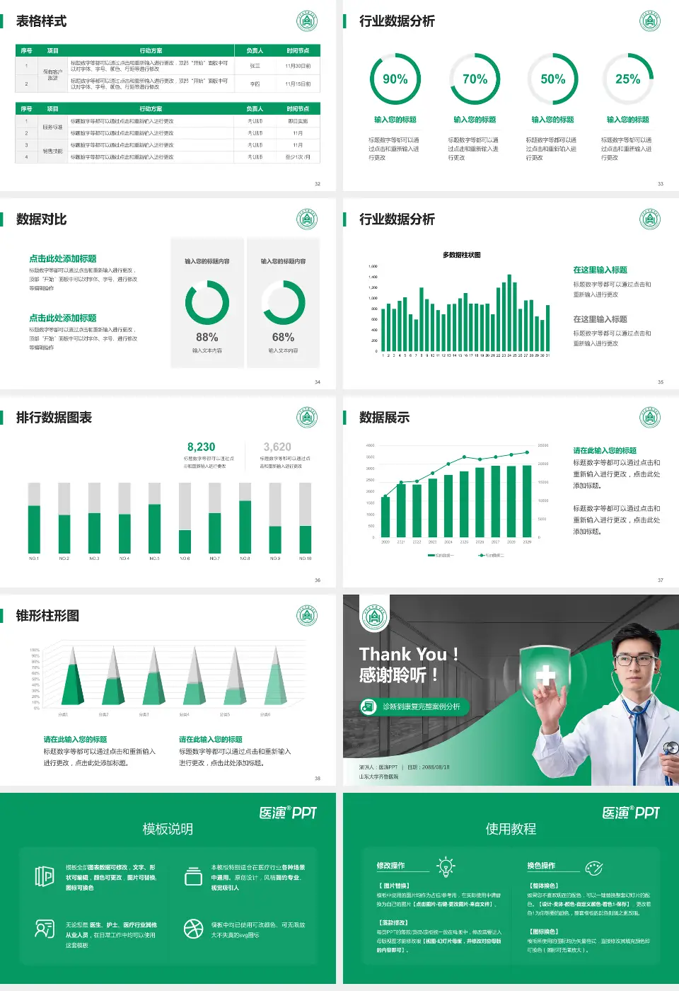 山东大学齐鲁医院医疗知识普及PPT模板16:9格式幻灯片预览图5