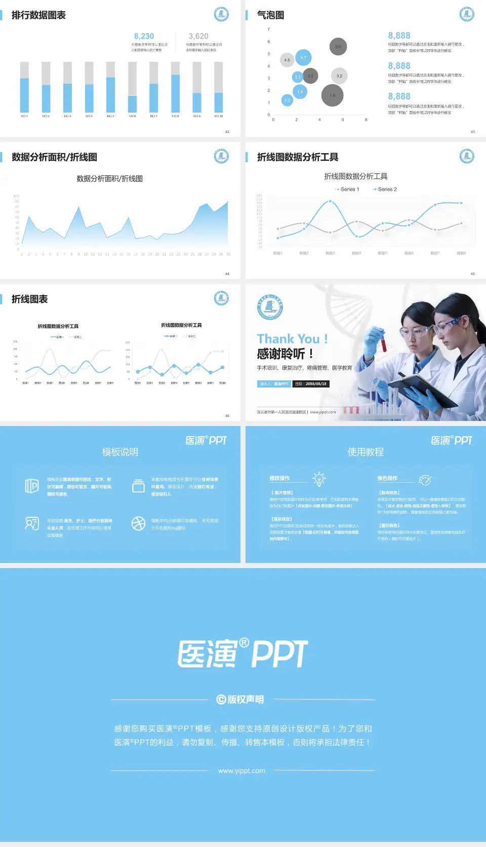 连云港市第一人民医院通灌院区科研成果展示PPT模板16:9格式幻灯片预览图6