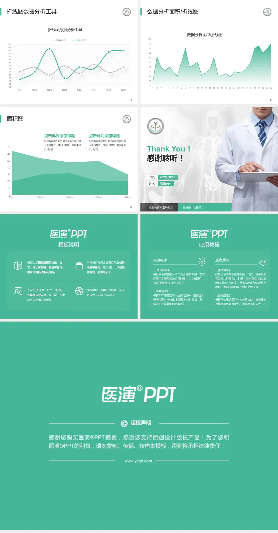 临沂市中心医院患者教育与指导PPT模板4:3格式幻灯片预览图7