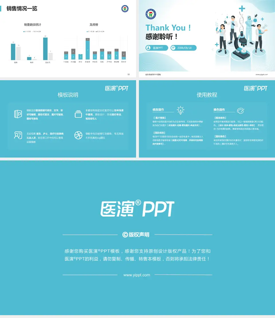 山东省威海市中医院品管圈PDCA演示专用PPT模板16:9格式幻灯片预览图7