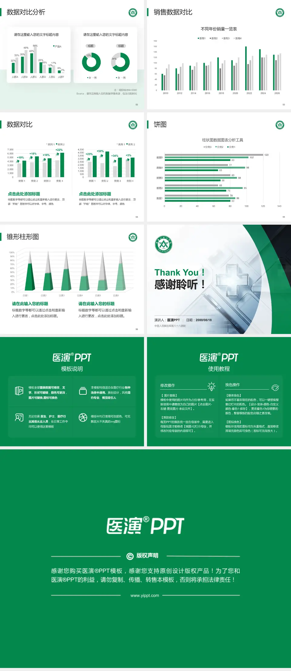 中国人民解放军第八十八医院医疗行业比赛专用PPT模板4:3格式幻灯片预览图7