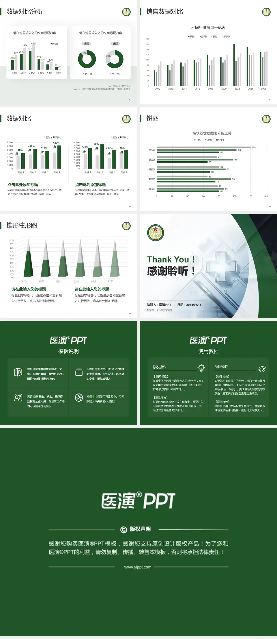 陆军第七十一集团军医院医疗行业比赛专用PPT模板4:3格式幻灯片预览图7