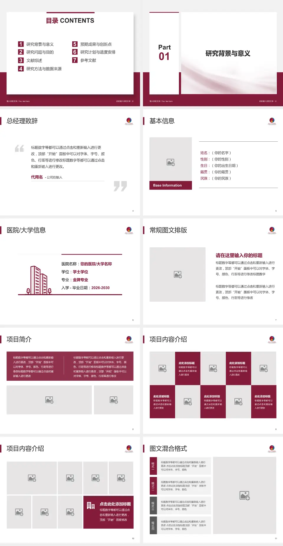 临沂市妇幼保健院个人求职应聘简历PPT模板4:3格式幻灯片预览图2