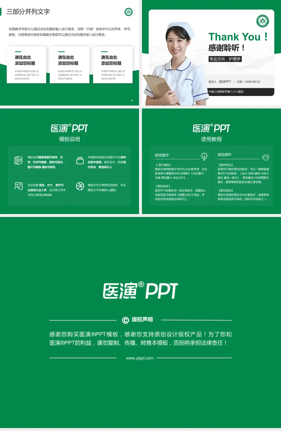 中国人民解放军第八十八医院护理专业职业生涯规划PPT模板4:3格式幻灯片预览图6