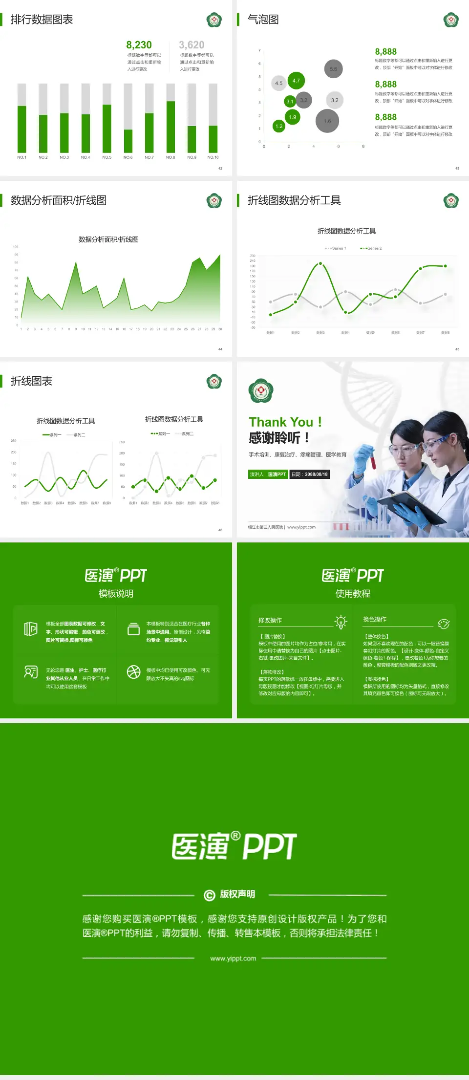 镇江市第三人民医院科研成果展示PPT模板4:3格式幻灯片预览图6