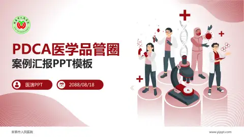 新泰市人民医院品管圈PDCA演示专用PPT模板