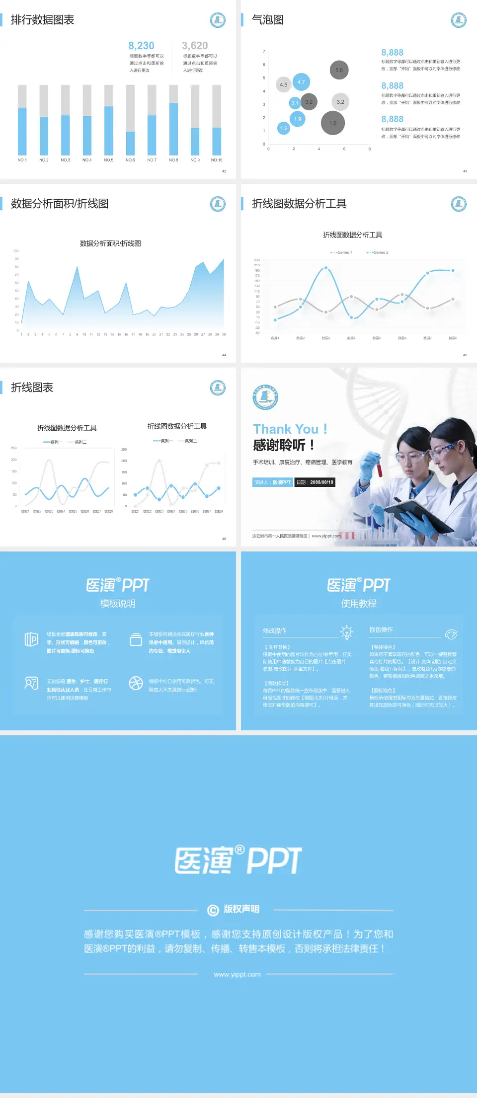 连云港市第一人民医院通灌院区科研成果展示PPT模板4:3格式幻灯片预览图6