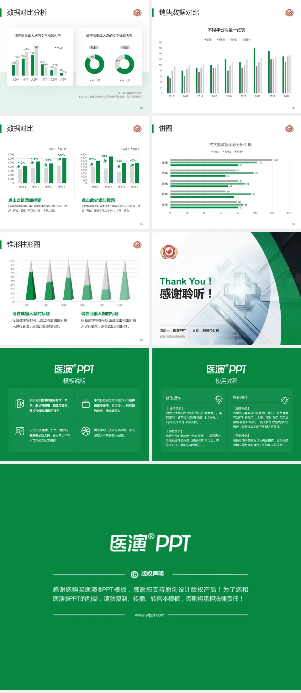 威海市妇幼保健院南院医疗行业比赛专用PPT模板4:3格式幻灯片预览图7