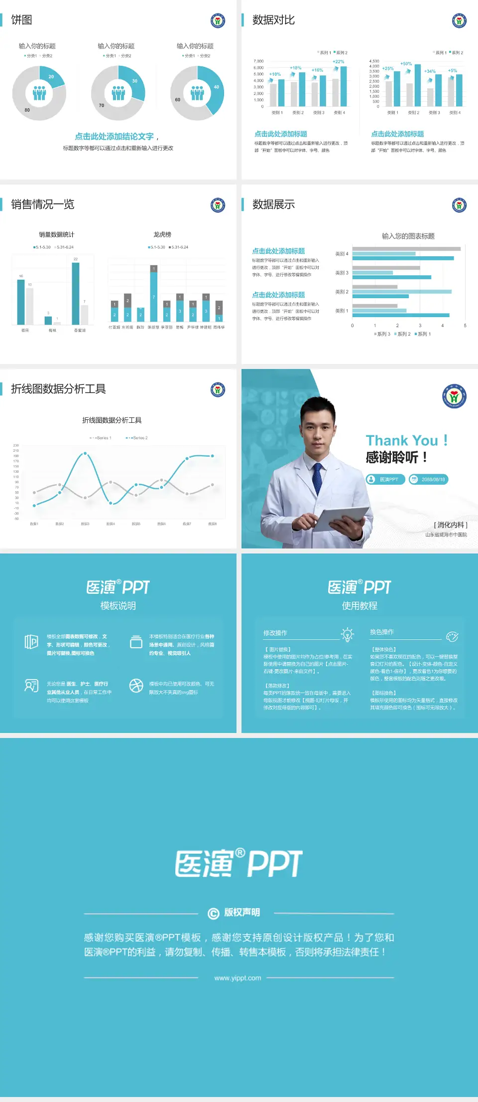 山东省威海市中医院病例分享与讨论PPT模板4:3格式幻灯片预览图4