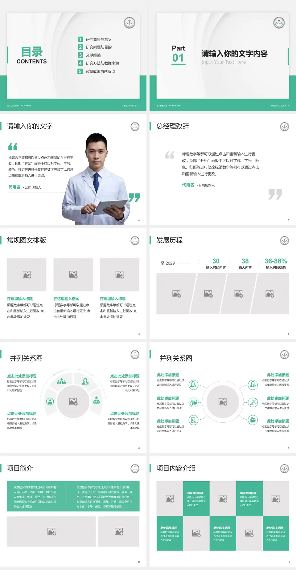 临沂市中心医院医院管理报告PPT模板4:3格式幻灯片预览图2