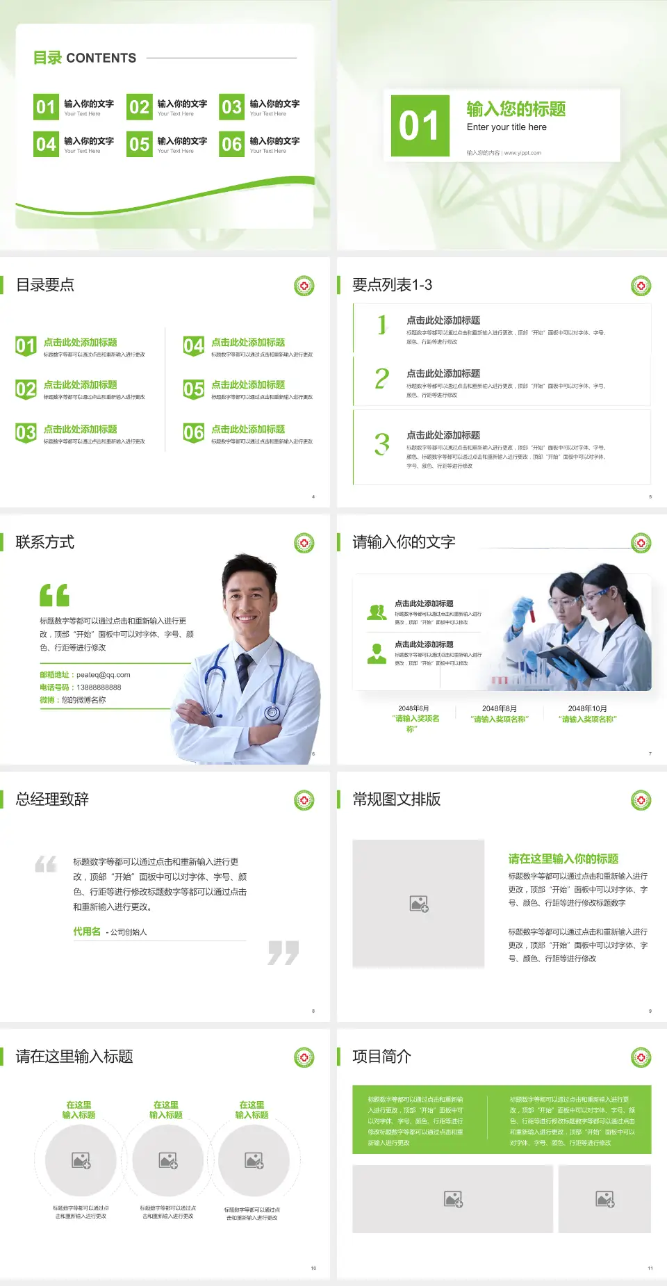 阜宁县人民医院项目申请与汇报PPT模板4:3格式幻灯片预览图2