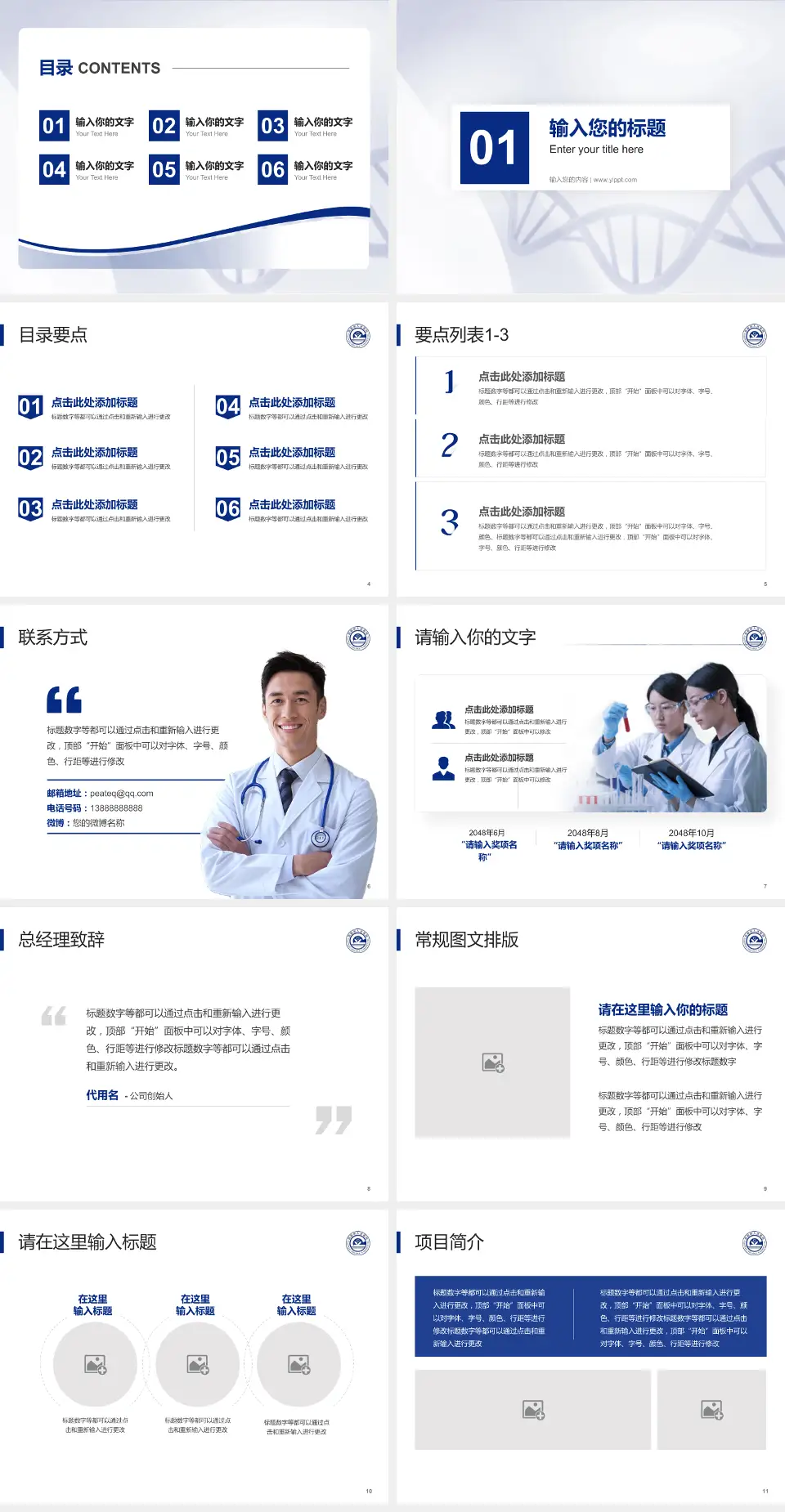 高邮市人民医院项目申请与汇报PPT模板4:3格式幻灯片预览图2